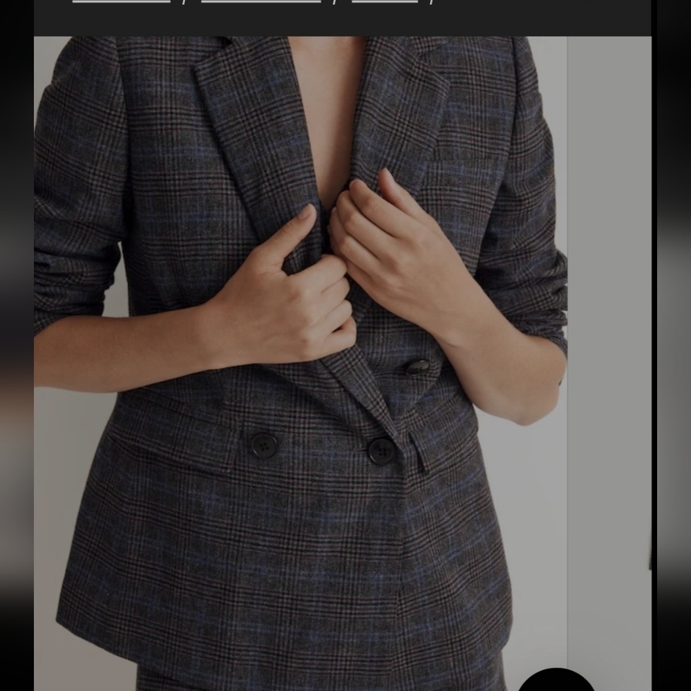 Madewell Rosedale Double Breasted Blazer in Plaid